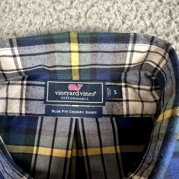 Vineyard Vines Crosby Shirt Mens Small Plaid Button Down Flannel Performance New - Picture 7 of 12